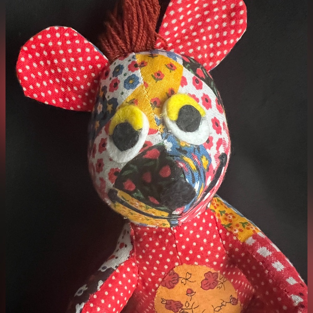Vintage 1977 Dan-Dee Patchwork Plush Mouse Collectible & Rare